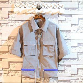 3/4-sleeve Drawstring Shirt