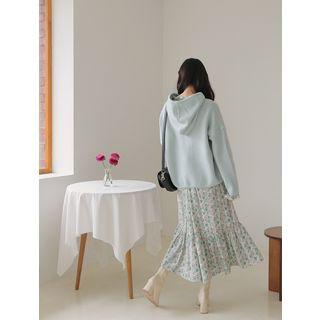 Kangaroo-pocket Oversized Knit Hoodie