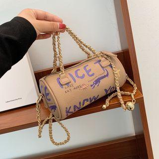 Lettering Mini Chain Crossbody Bag