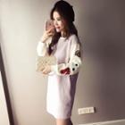 Embroidered Applique Panel Sweat Dress