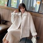 Plain Fleece Jacket White - One Size