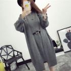 Set: Chunky Knit Long Cardigan + Tank Dress