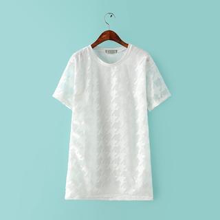Short-sleeve Lace Long Top