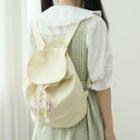Embroidered Fabric Backpack White - One Size