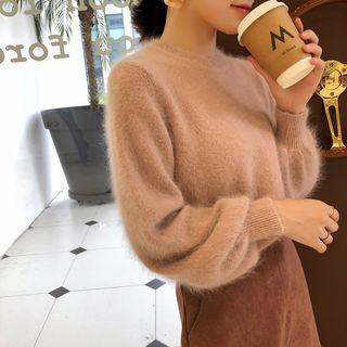 Furry Puff-sleeve Sweater