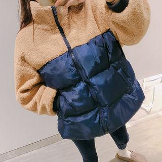 Fleece-panel Puffer Jacket
