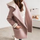 Hood Diagonal-zip Wool Blend Coat
