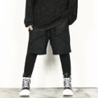 Inset Leggings Elastic-waist Shorts