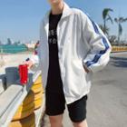 Lettering Strap Zip Jacket