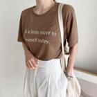 Linen Blend Letter T-shirt