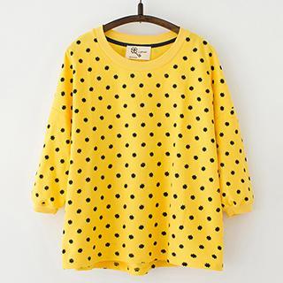 Print 3/4-sleeve Top