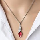 Rhinestone Pendant Necklace / Earring