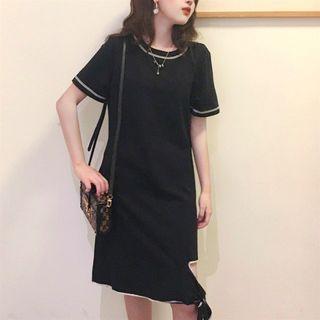 Cutout Bow Short-sleeve Dress