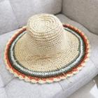 Contrast Trim Straw Sun Hat
