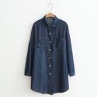 Denim Long Shirt Dark Blue - One Size