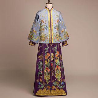 Couple Matching Embroidered Chinese Wedding Cheongsam