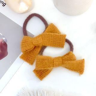 Knit Ribbon Hair Tie Yellow - One Size