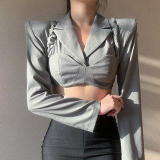 Set: Cropped Camisole Top + Cropped Blazer