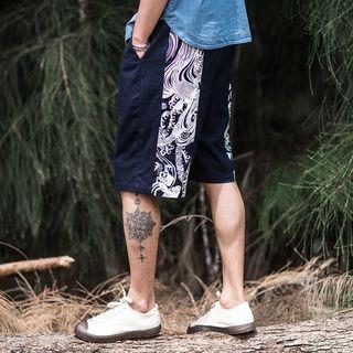 Printed Shorts With Tie