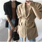 Short-sleeve Blazer With Belt