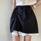 Lace Trim Mini Skirt Black - One Size