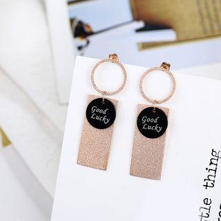 Lettering Hoop Drop Earring As Shown In Figure - One Size
