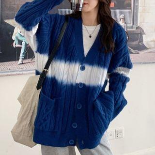 Tie Dye Cable-knit Cardigan