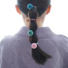 Set Of 5: Furry Ball Hair Tie