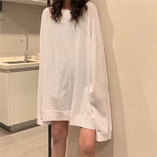 Plain Long-sleeve Tunic T-shirt