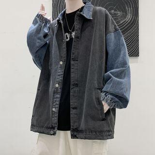 Two-tone Denim Shirt Jacket