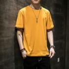 Mock Two-piece Plain Short Sleeve T-shirt
