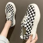 Plaid Lace Up Canvas Sneakers