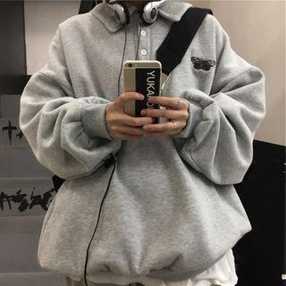 Puff-sleeve Polo Sweatshirt