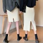 High-waist Split Midi Skirt / Mini Skirt