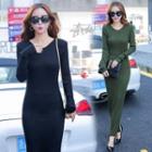 Long-sleeve Maxi Knitted Dress