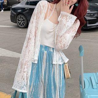Camisole Top / Lace Jacket / Tie-dyed Wide Leg Pants / Set