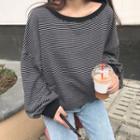Striped Long-sleeve Loose-fit T-shirt