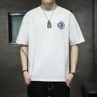 Round Neck Print Over-sized Short Sleeve T-shirt