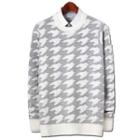 Round-neck Houndstooth Sweater