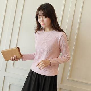 Lettuce-edge Textured T-shirt