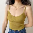 Bow Cropped Knit Camisole Top