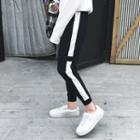 Gather-cuffed Panel Sweatpants