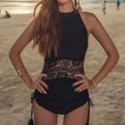 Set: Lace Swimsuit + Beach Cover-up