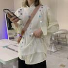 Long-sleeve Shirt / Sequined Knit Vest