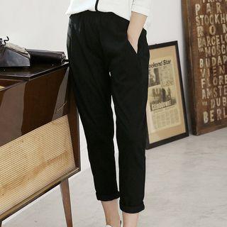 Plain Band Waist Pants