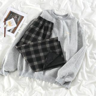 Plaid A-line Midi Skirt As Figure - One Size