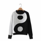 Yin-yang Print Sweater White & Black - One Size