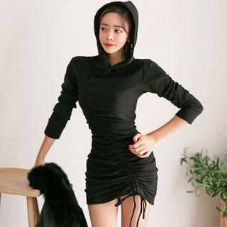 Drawcord Mini Bodycon Hoodie Dress