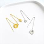 925 Sterling Silver Non-matching Star Threader Earring