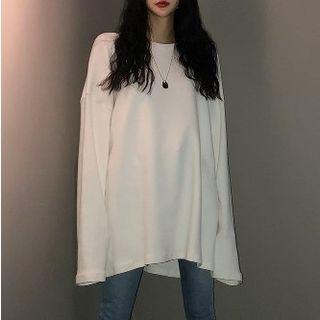 Oversized Long-sleeve T-shirt White - One Size